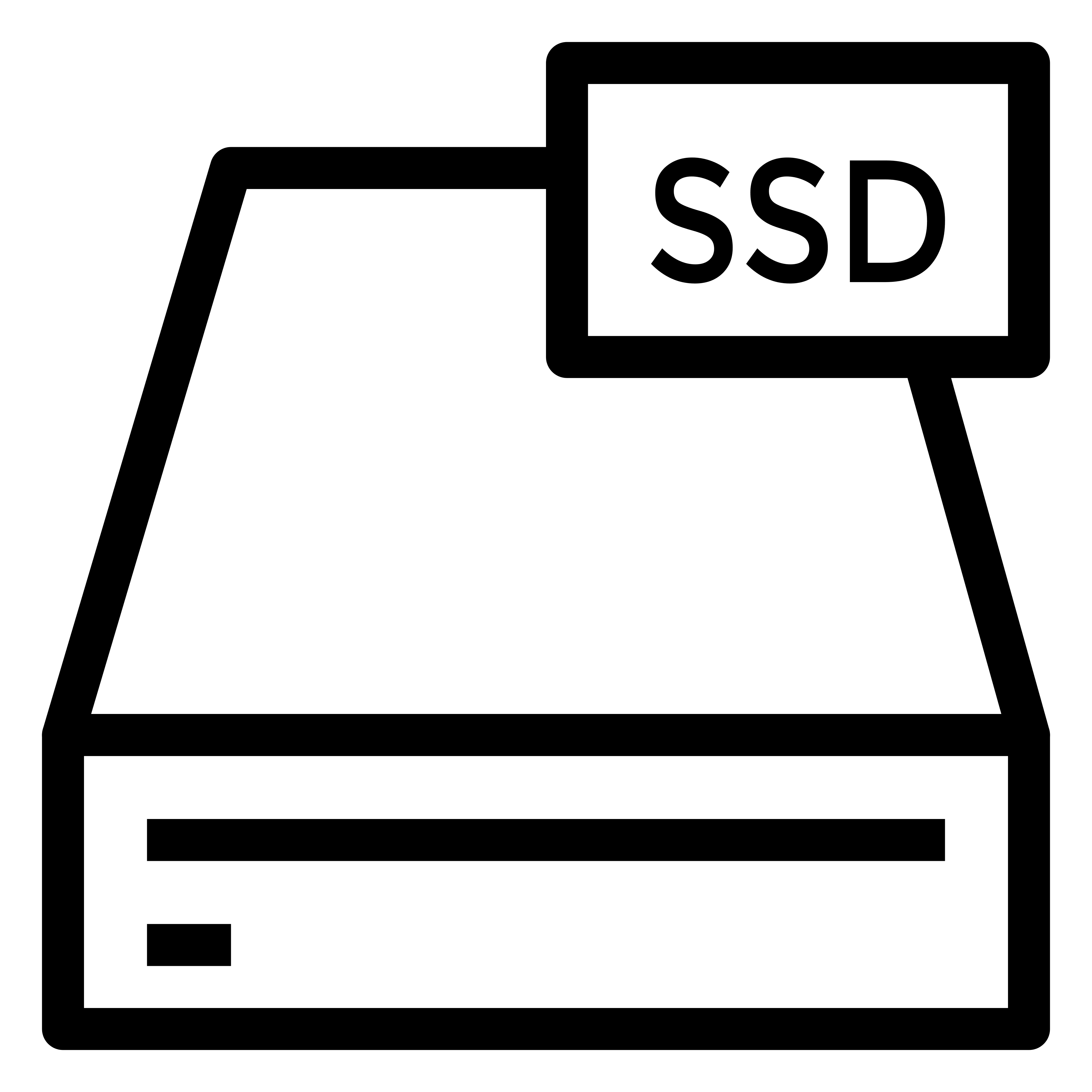 icon of a ssd in black lines